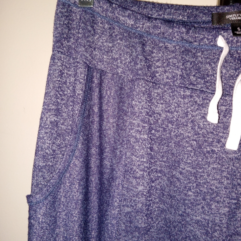 Vera Wang Navy & White Marled Soft Cozy Lounge Pants Small - Picture 3 of 10